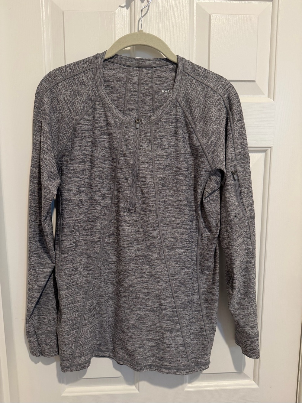 Athleta Gray Heather Zip-Front Performance Jacket